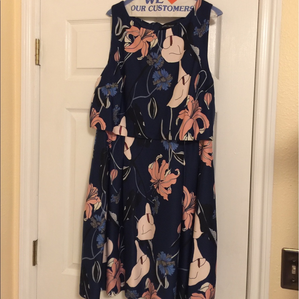 Ivanka Trump sleeveless floral dress.